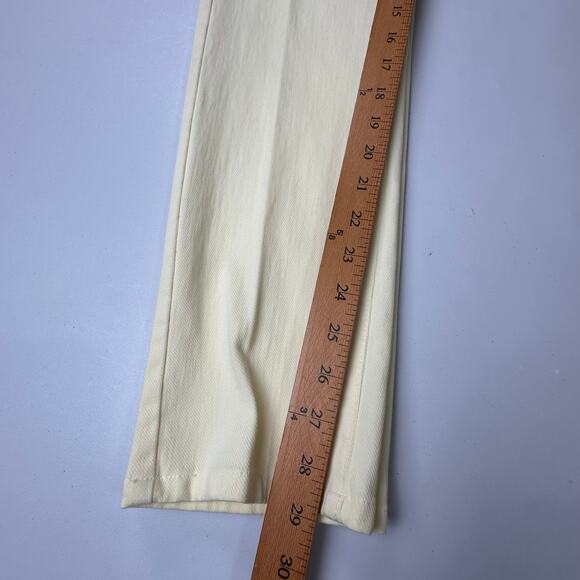 J Mclaughlin Pants Womens 6 Pale Yellow Lexi Jeans Pockets Stretch Casual Preppy - Picture 11 of 13